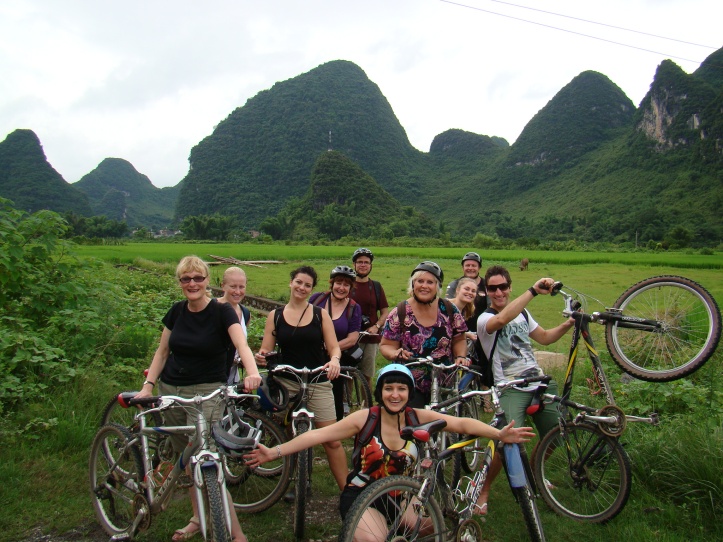 Group Cycling through the amazing Yangshuo Countryside