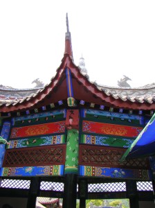 The colourfully decorated temples and walkways