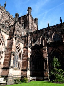 The west front with recessed Perpendicular window and portal