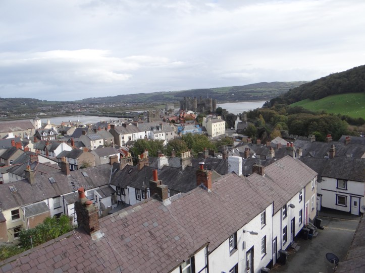 I lve the chimney covered roof tops of Conwy