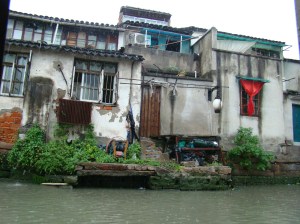 Houses along the waterway