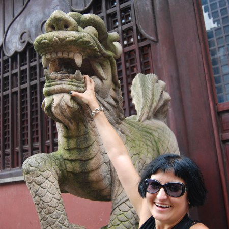 On our way to the Yu Yuan Gardens in Shanghai