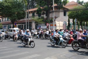 Riding a Motorbike through the Streets of Ho Chi Minh