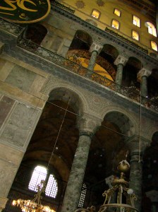 The mihrab located in the apse where the altar used to stand, pointing towards Mecca