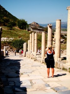 Street scene at the archeological excavations at Ephesus.