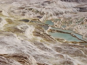Pamukkale with its sparkling white castle -like cascades