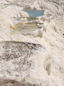 Pamukkale with its sparkling white castle -like cascades