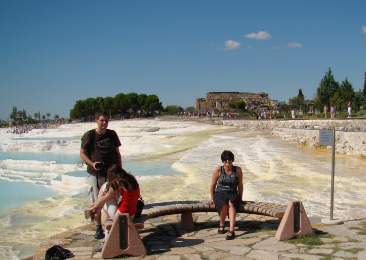 Pamukkale with its sparkling white castle -like cascades