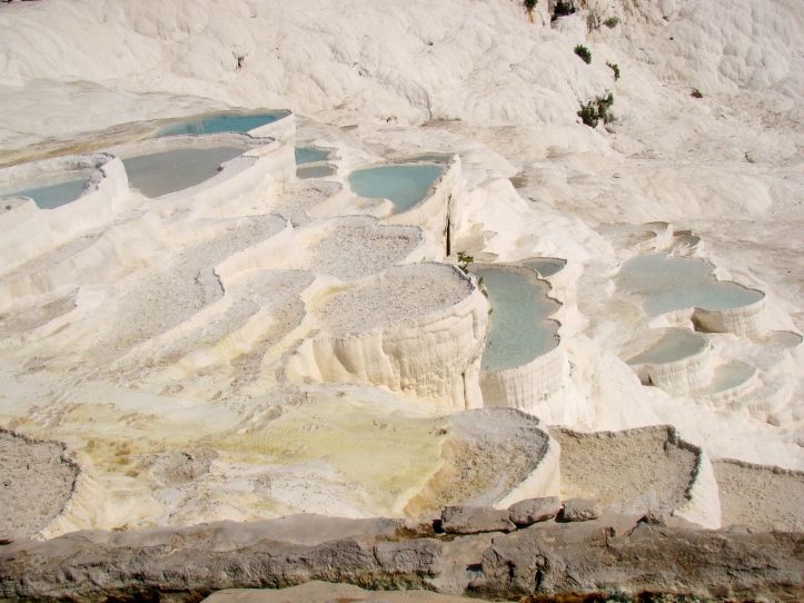 Pamukkale with its sparkling white castle -like cascades