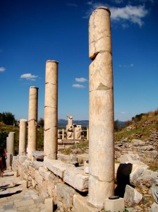 Street scene at the archeological excavations at Ephesus.