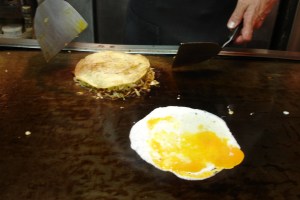 Okonomiyaki, a Japanese savoury pancake
