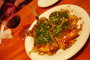 Okonomiyaki, a Japanese savoury pancake