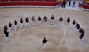 Running of the bulls in Pamplona, Spain