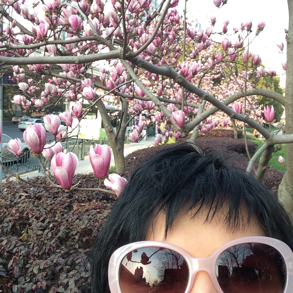 Me with the beautiful magnolia blossoms